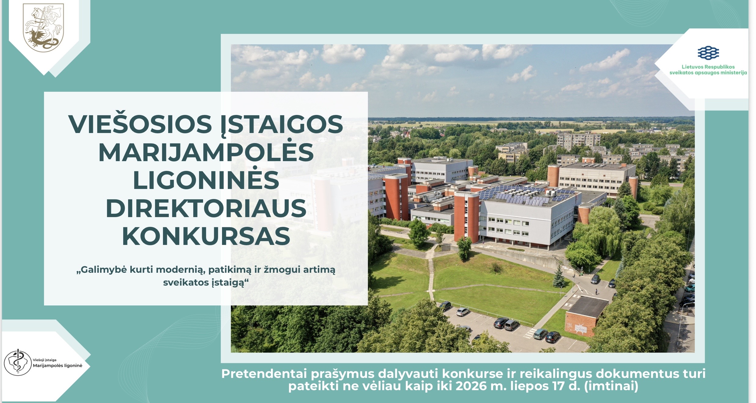Paskelbtas konkursas viešosios įstaigos Marijampolės ligoninės direktoriaus pareigoms užimti